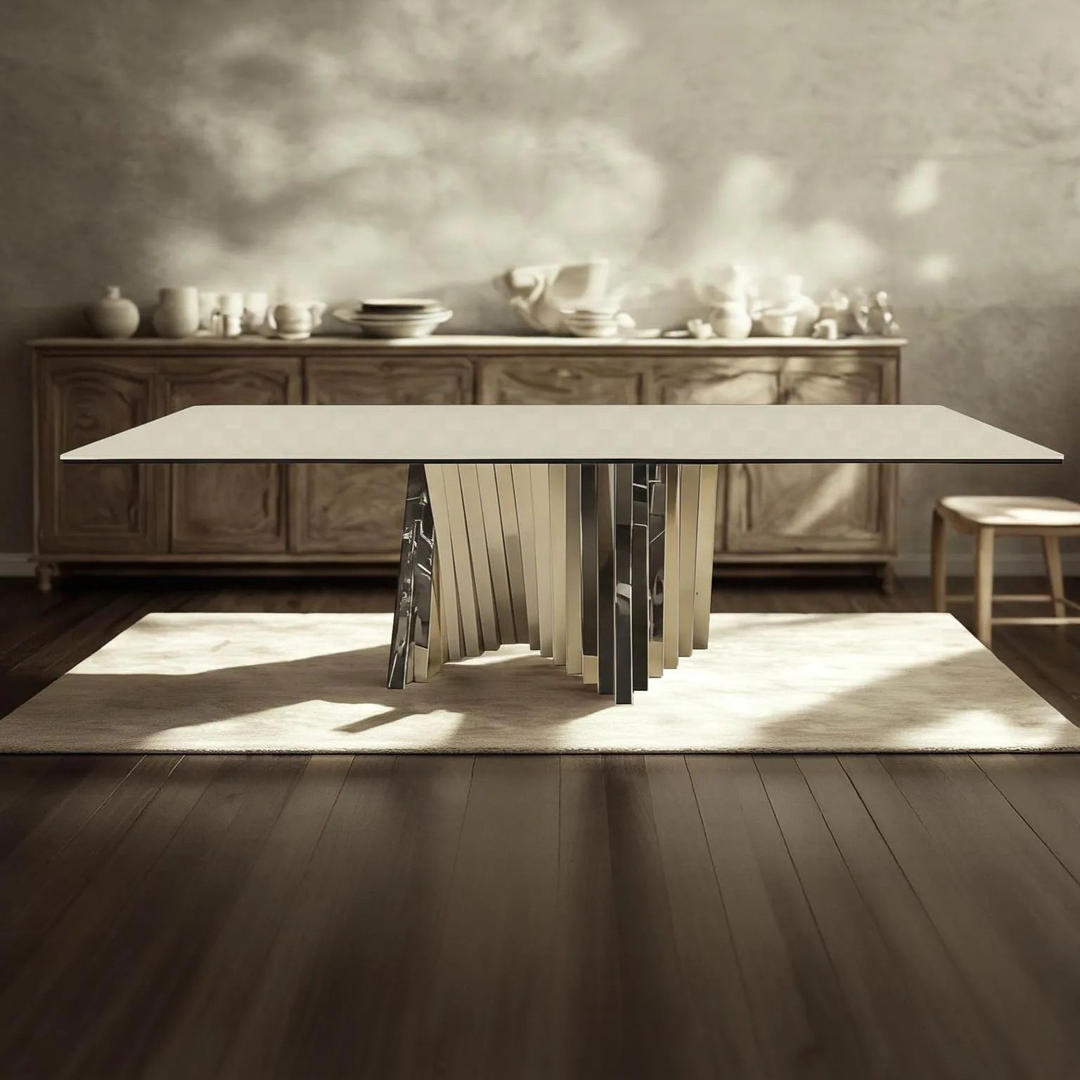 A60 DT SILVER DINING TABLE ONLY