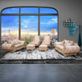 ATLANTA PEACH WINGBACK CHAIR AND OTTOMAN
