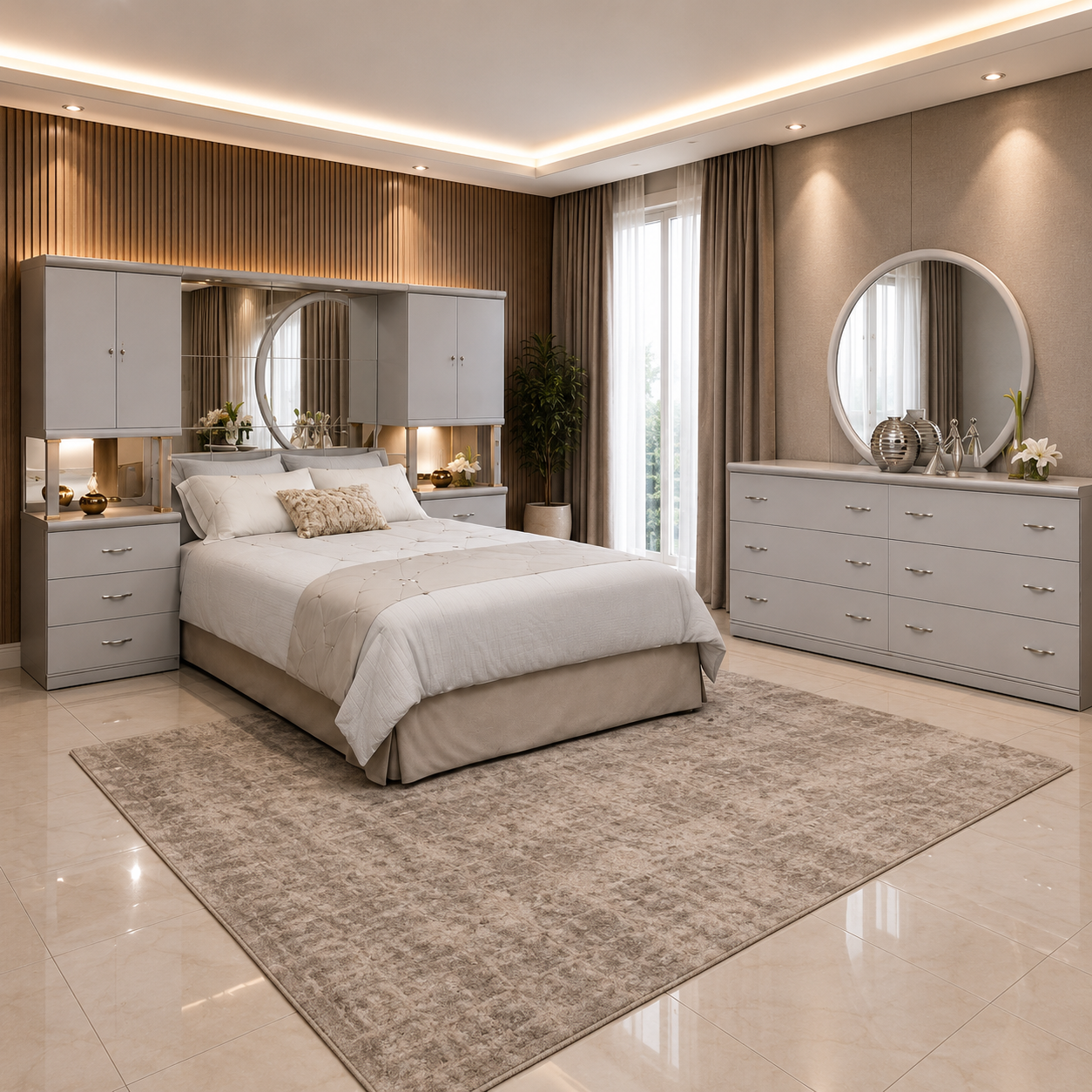 Safari Cream Wall Bedroom Suite
