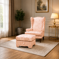 ATLANTA PEACH WINGBACK CHAIR AND OTTOMAN