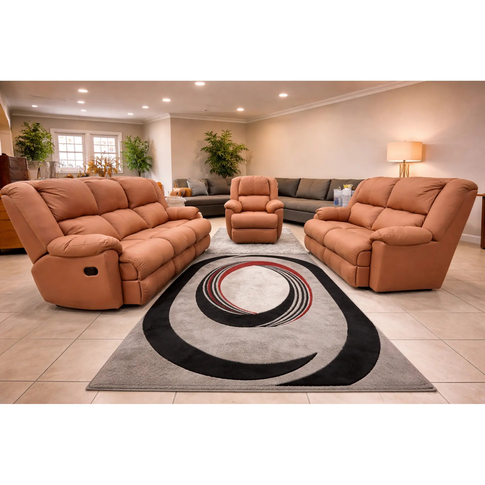 ZEUS 3PCE LOUNGE SUITE ORANGE