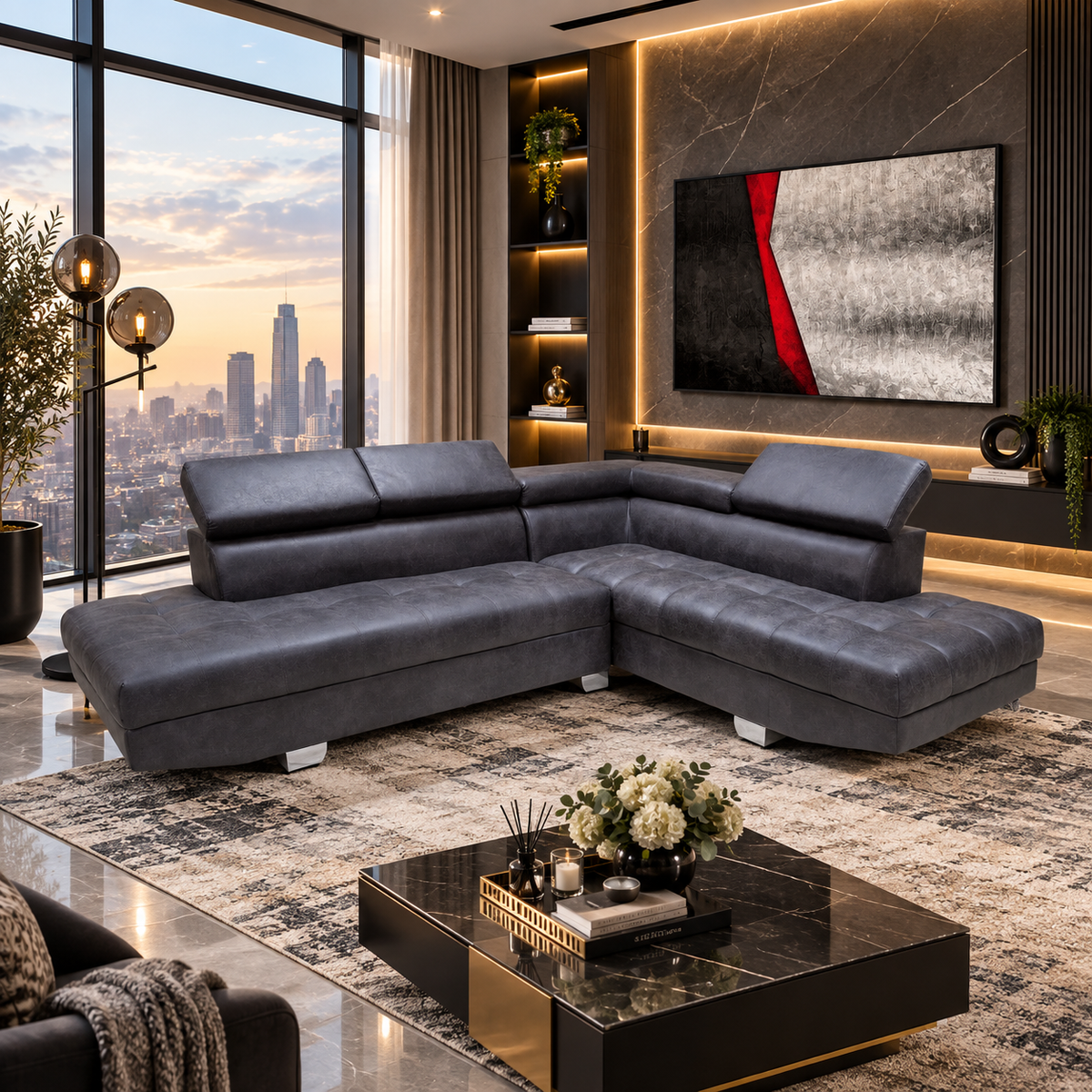 LAYLA 2PCE DAYBED LOUNGE SUITE GREY