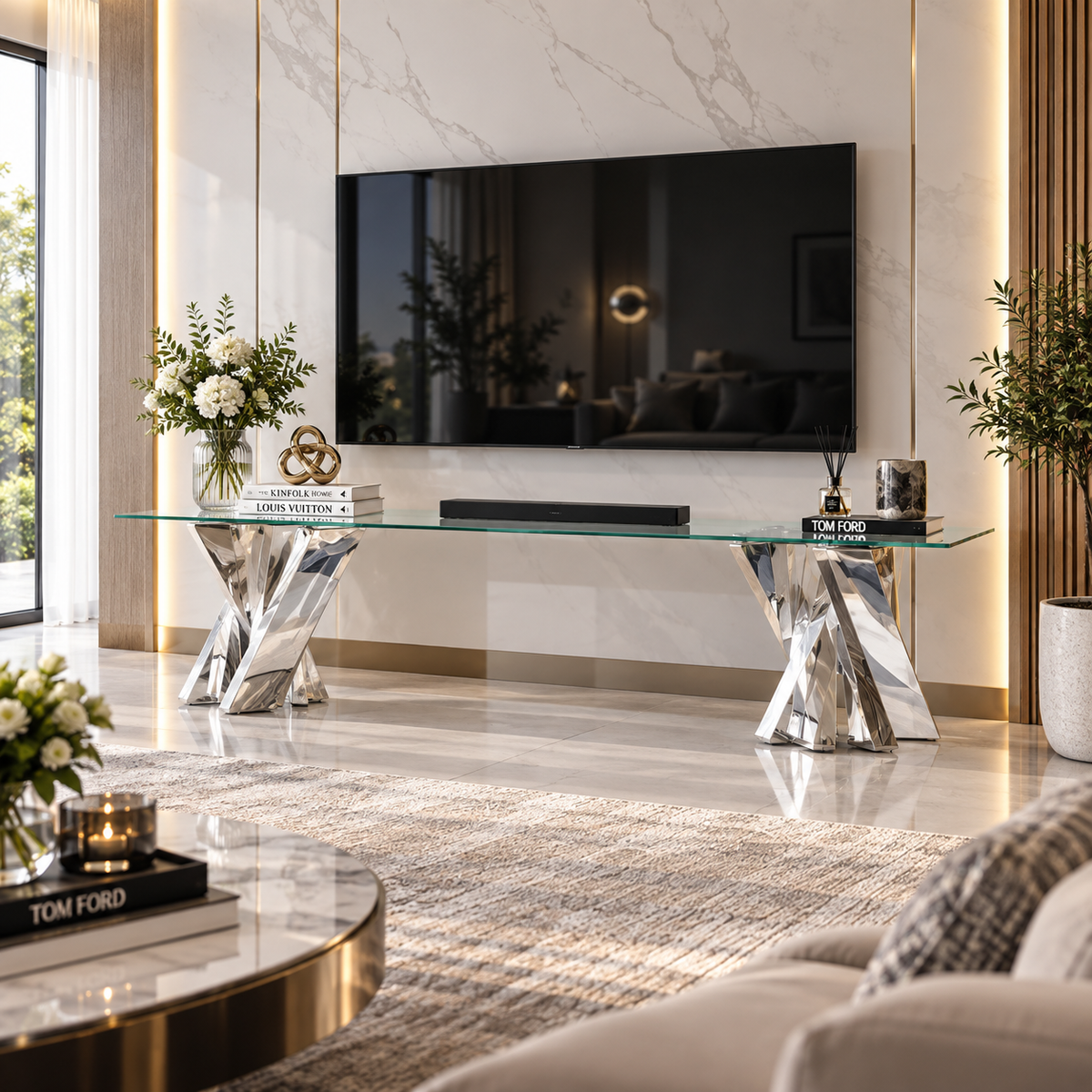 A60 SILVER TV PLASMA STAND