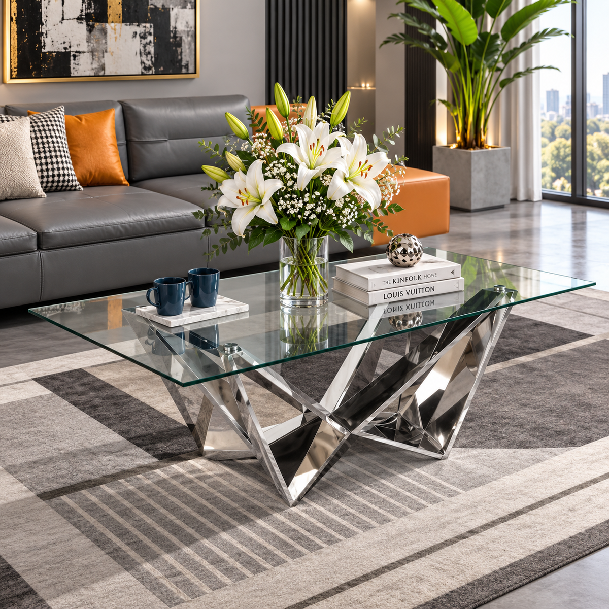 A58 silver coffee table