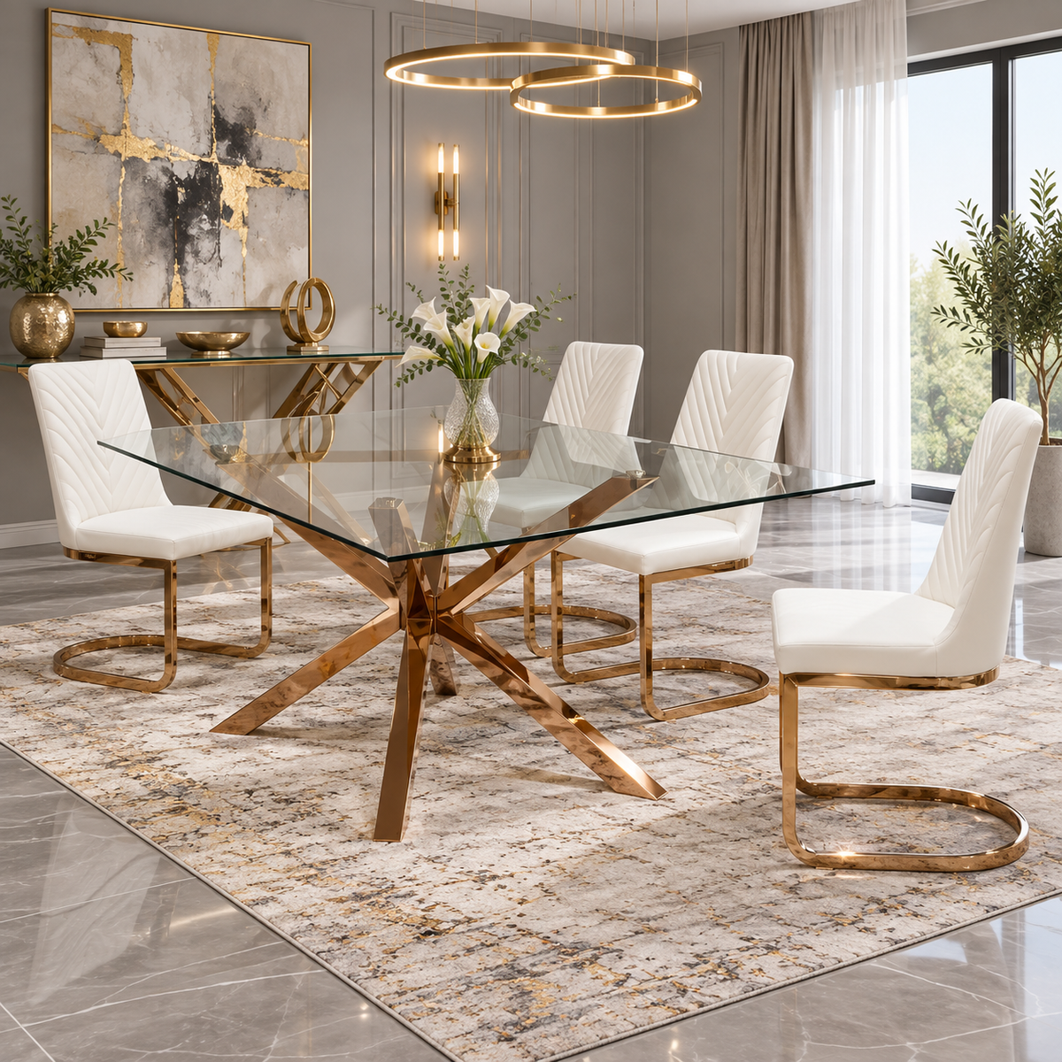 DT061RG DINING TABLE ROSE GOLD
