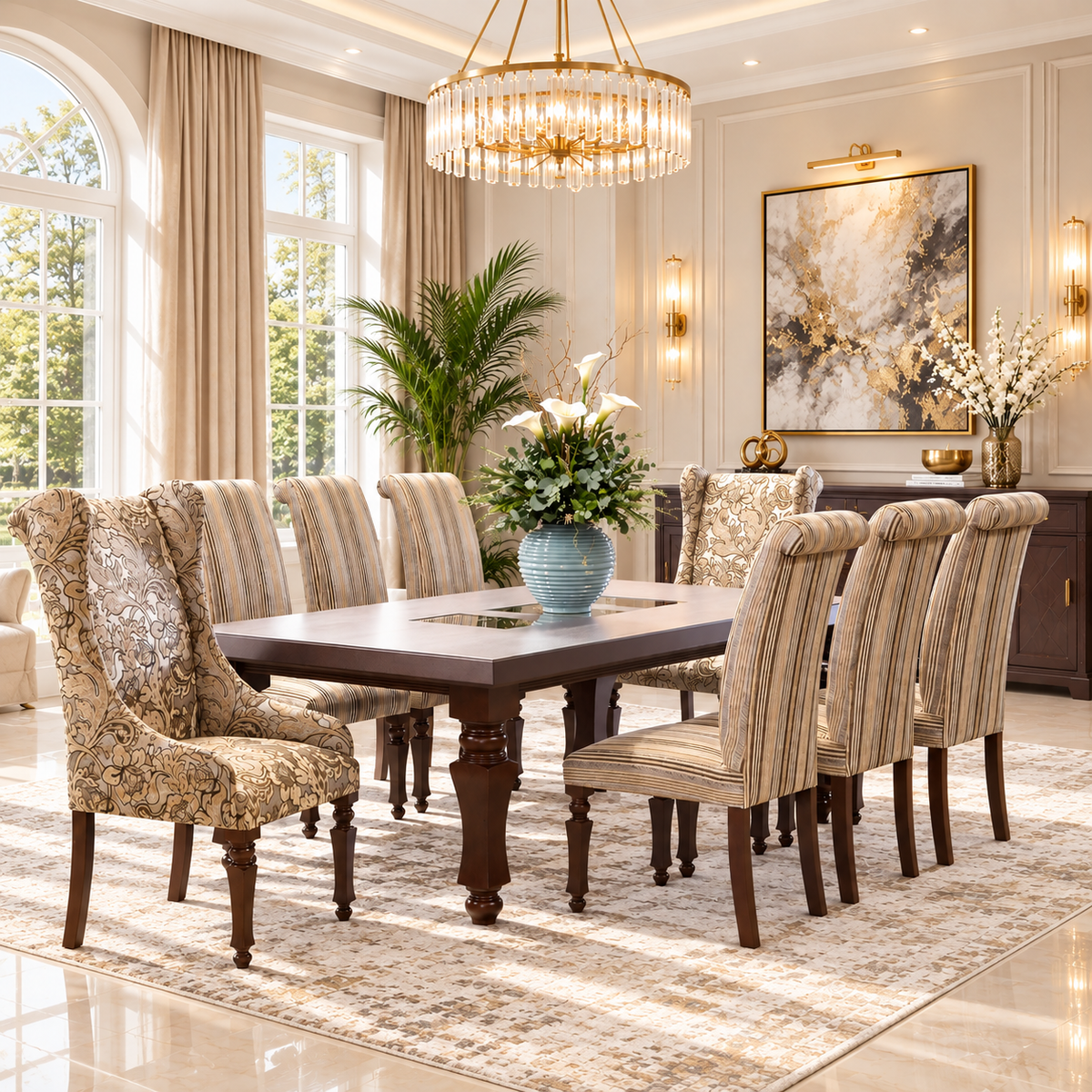 CASABLANCA DININGROOM TABLE DARK WALLNUT