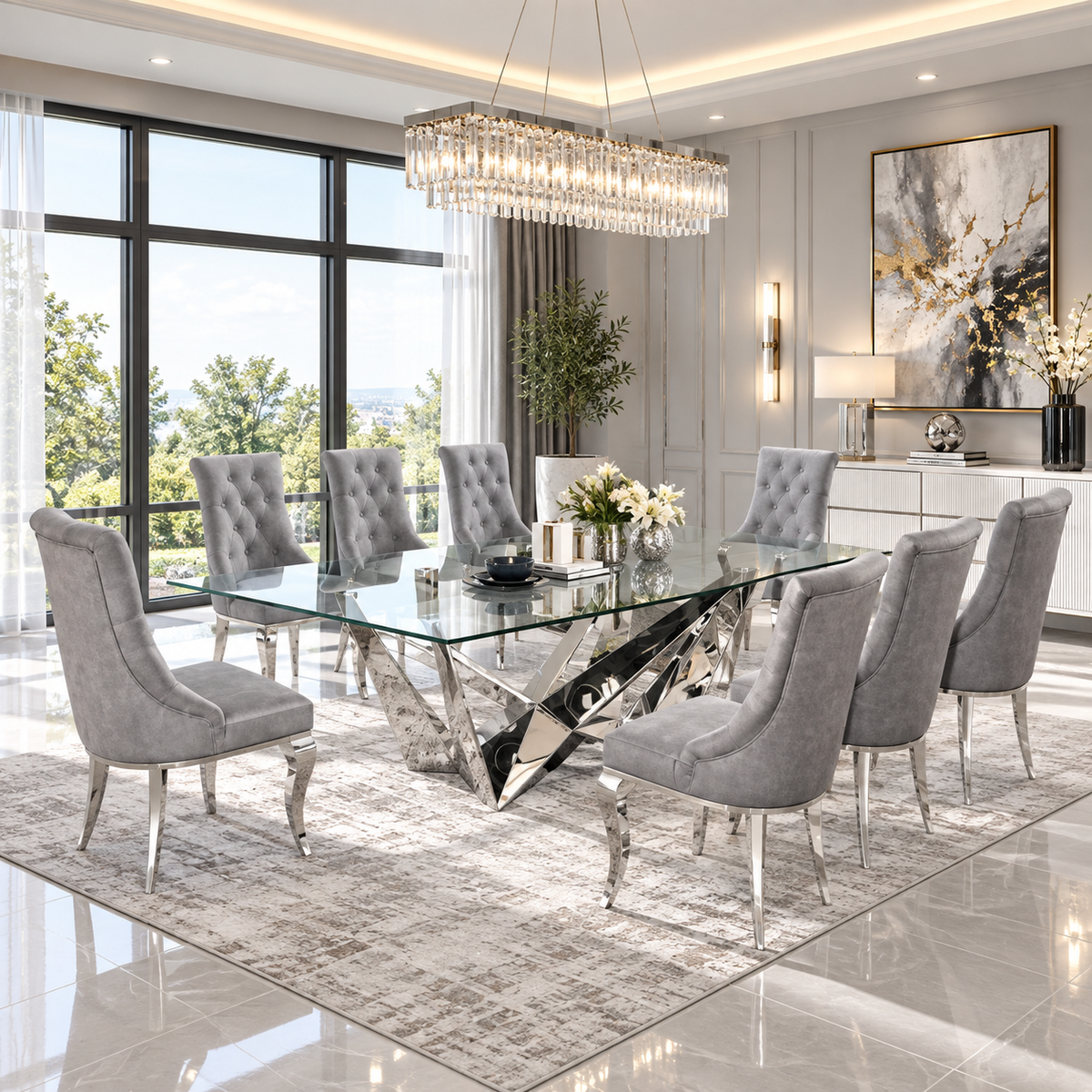 A58 SILVER DS DINING TABLE ONLY
