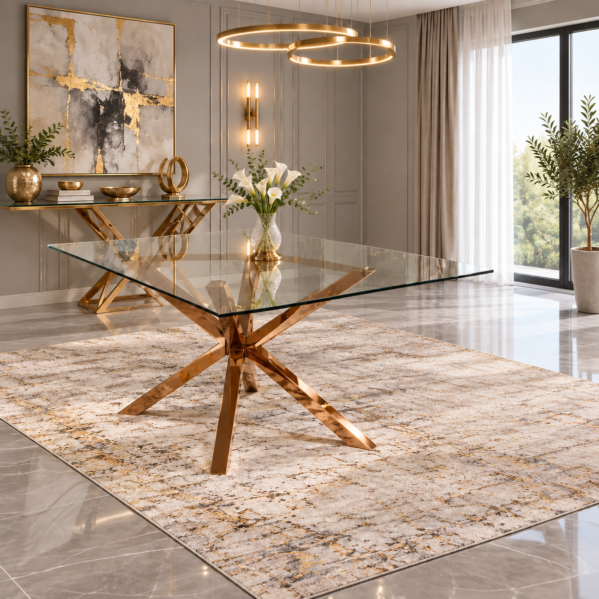 DT061RG DINING TABLE ROSE GOLD