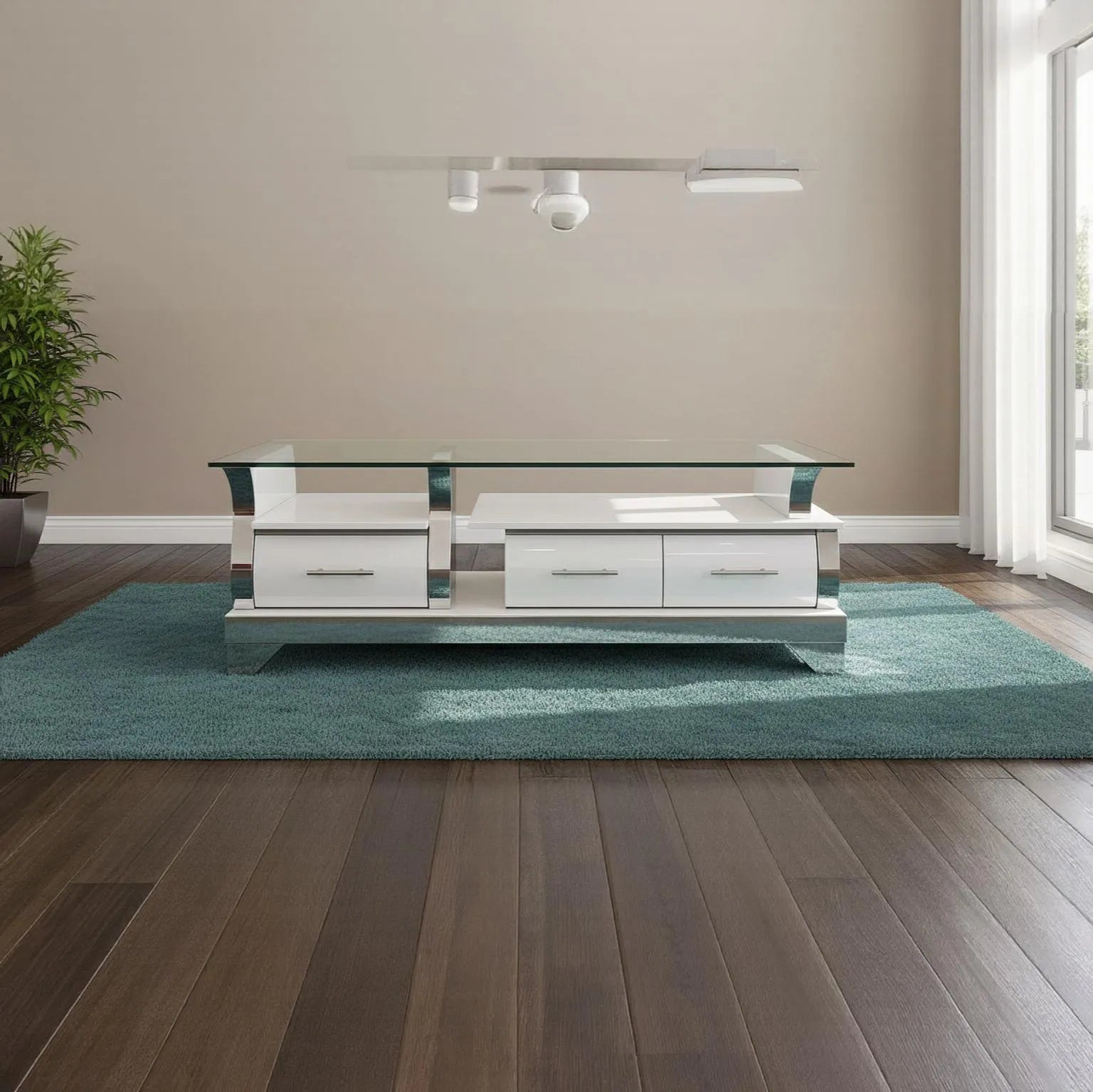 CURVED PLASMA STAND - WHITE