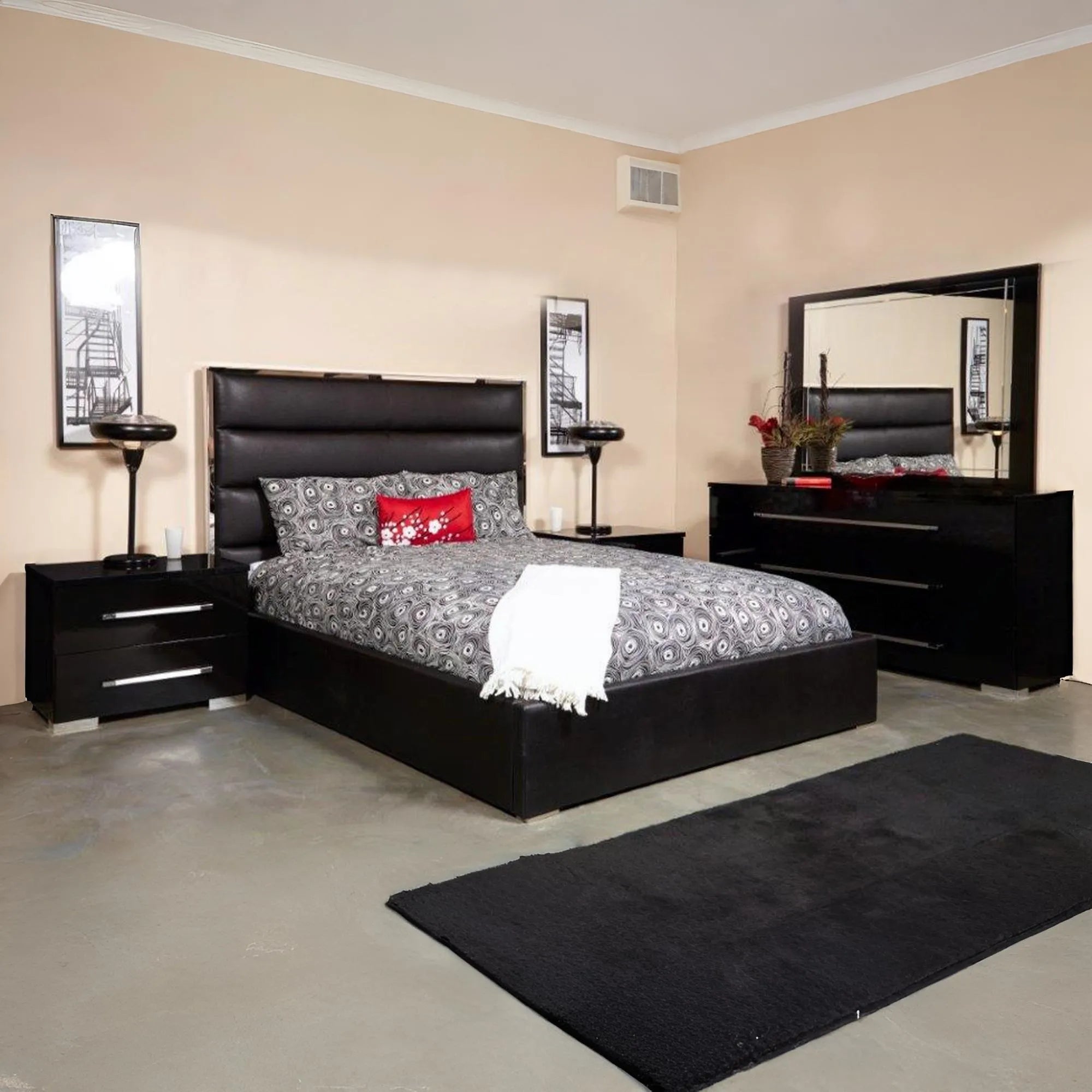 DIMORA BLACK SLIEGH BED ONLY