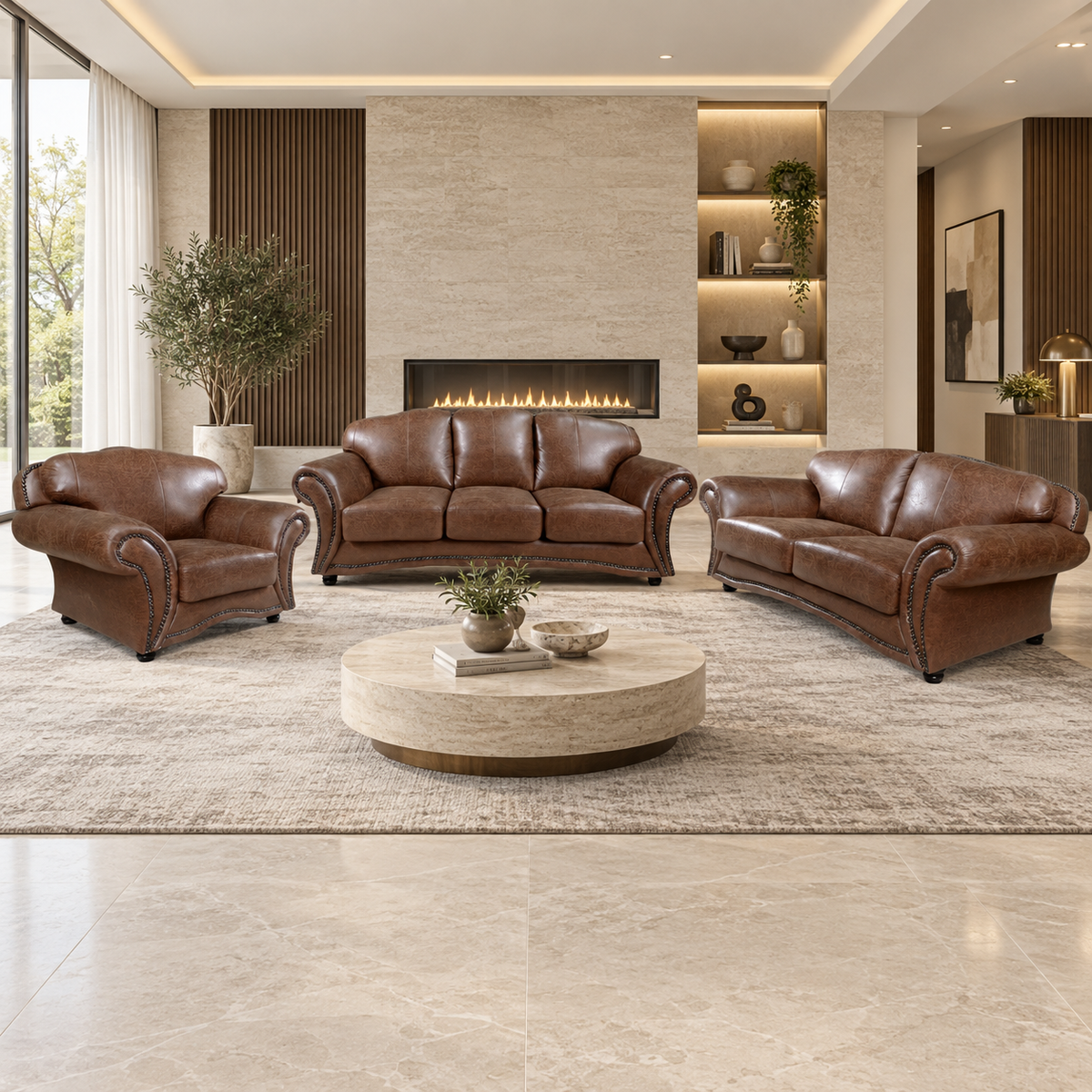 MACAN 3 PCE LOUNGE SUITE - BUFFALO BROWN