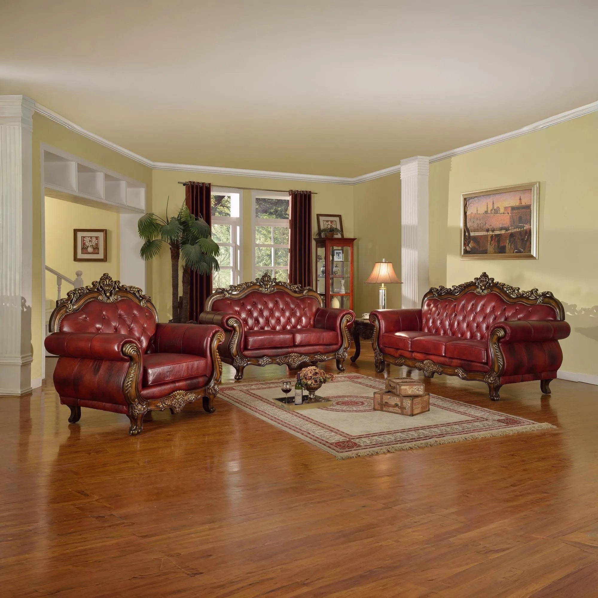 MONALISA 3PCE LOUNGE SUITE - LEATHER