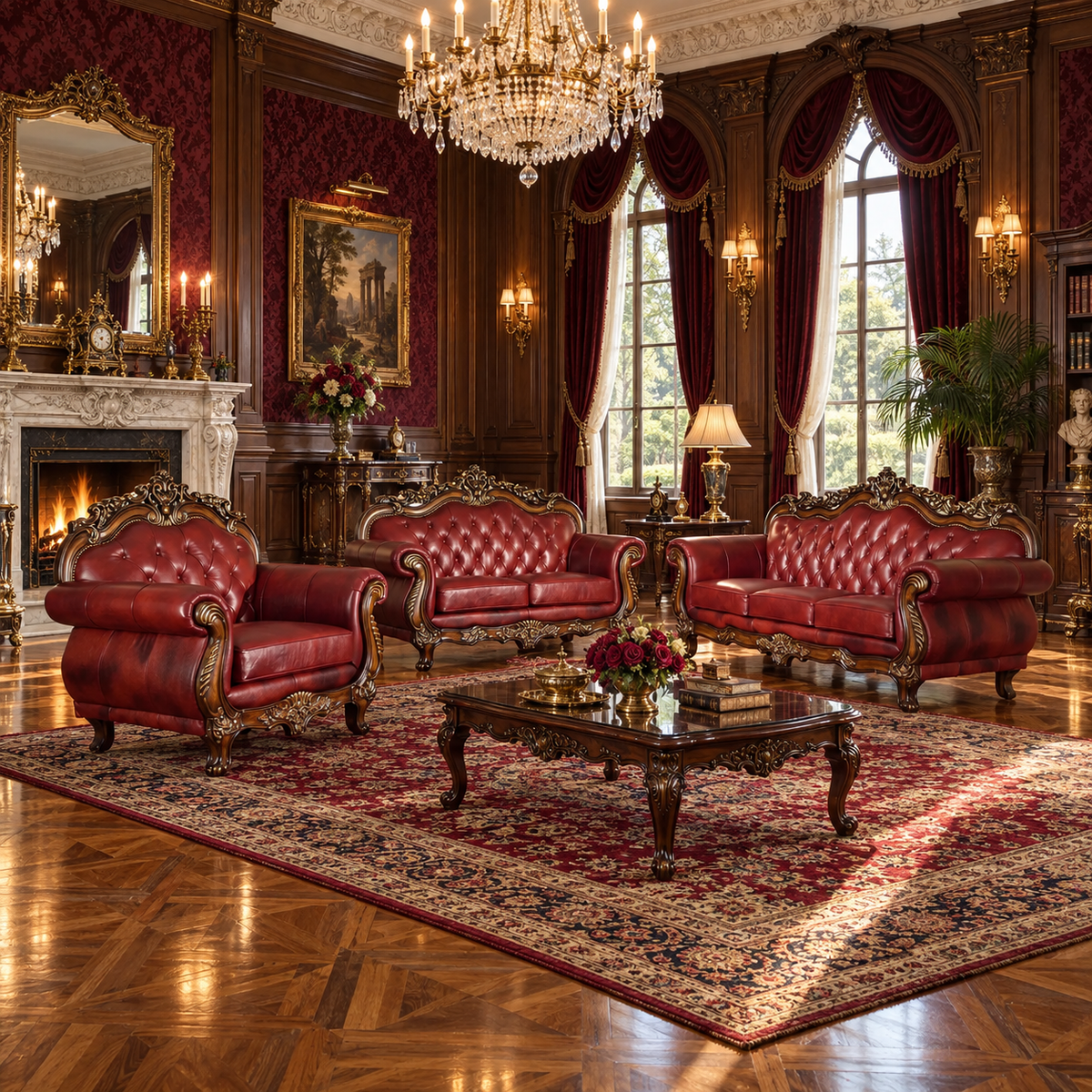MONALISA 3PCE LOUNGE SUITE - LEATHER