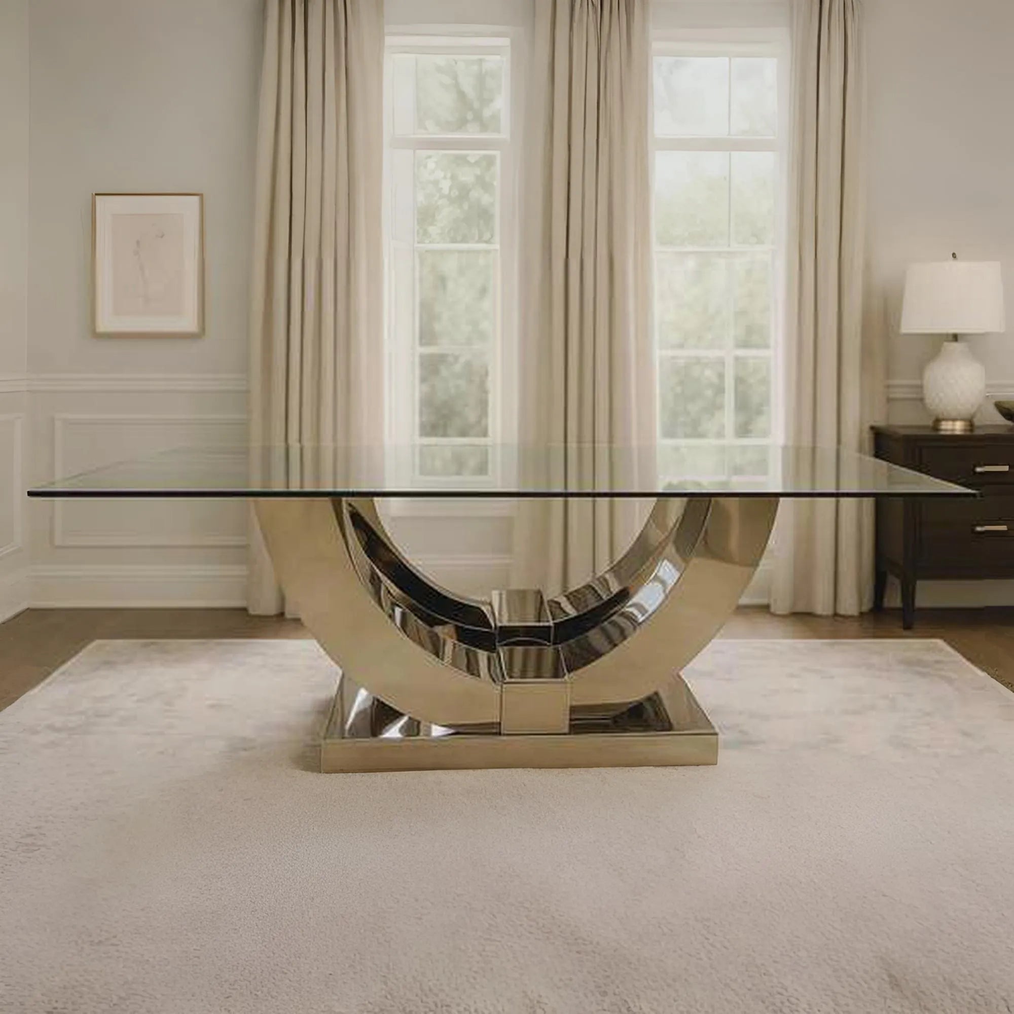 MONACO DINIING TABLE WITH GLASS