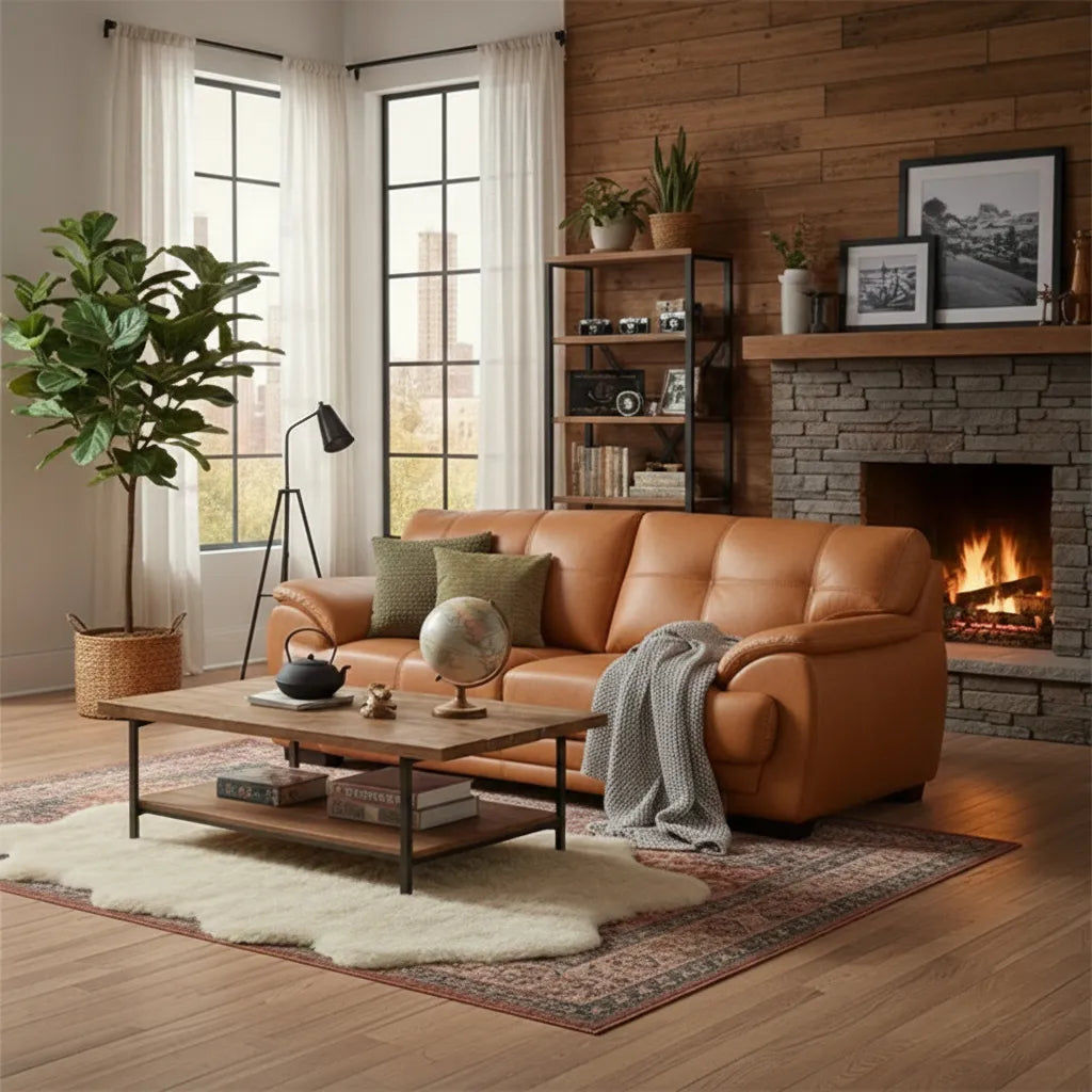 NEBRASKA 3DIV FULL LEATHER BUTTER SCOTCH