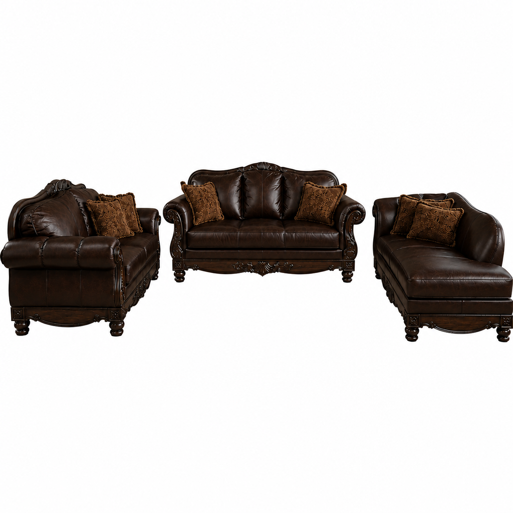 Northshore Full Genuine Leather Lounge Suite