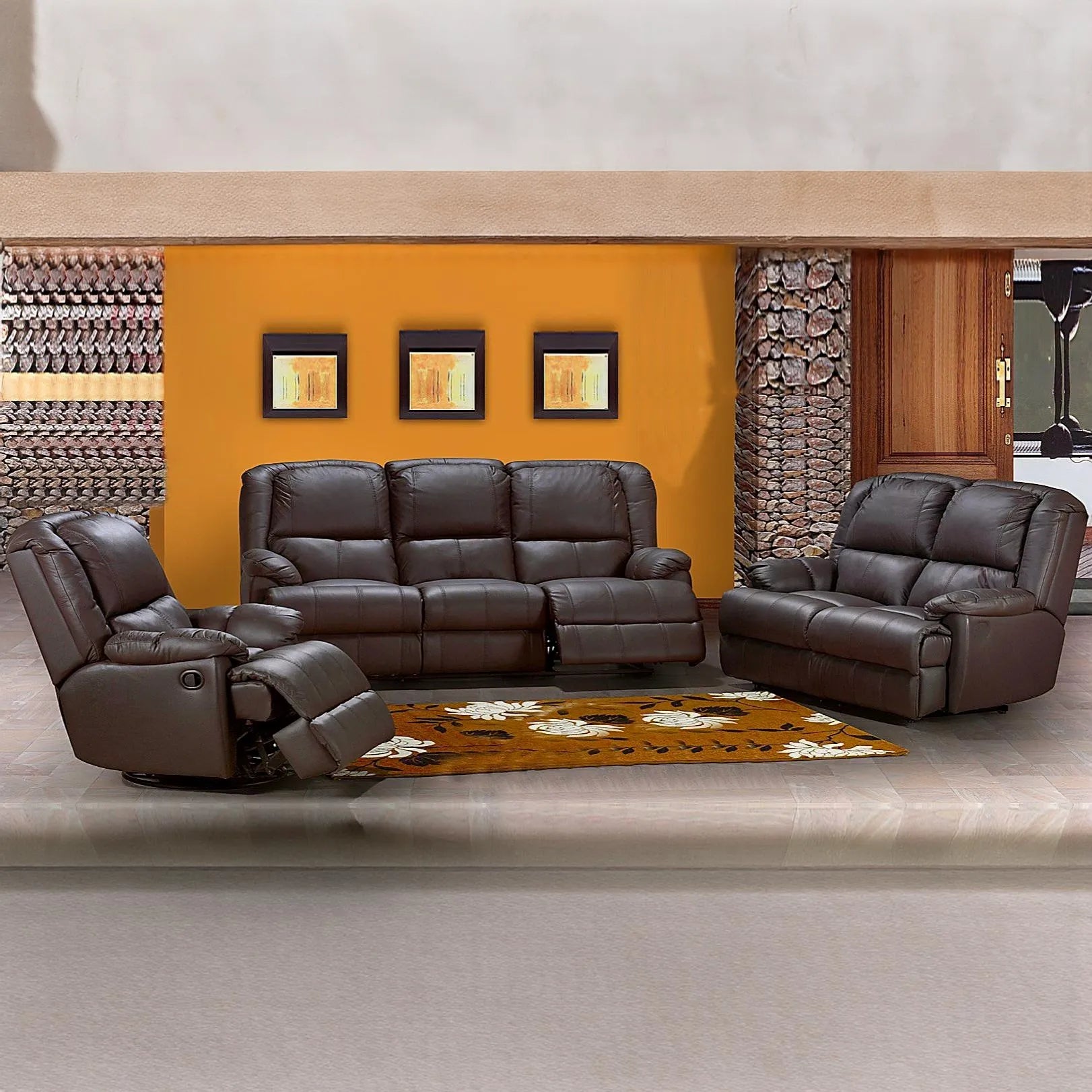 RAPHAEL 3PCE LOUNGE SUITE CUMMULOUS BROWN – Home Italia