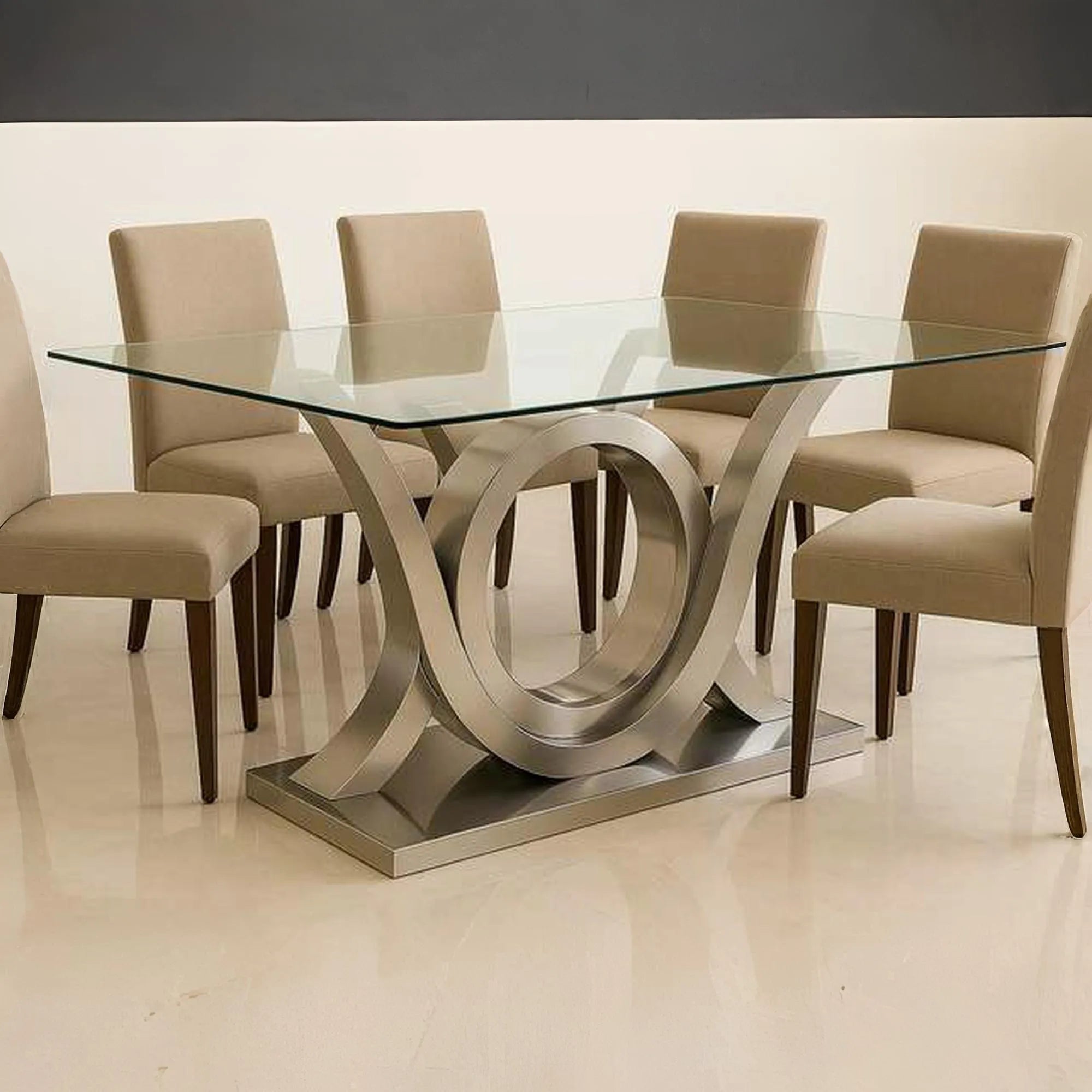 WAVE DINING TABLE WITH GLASS