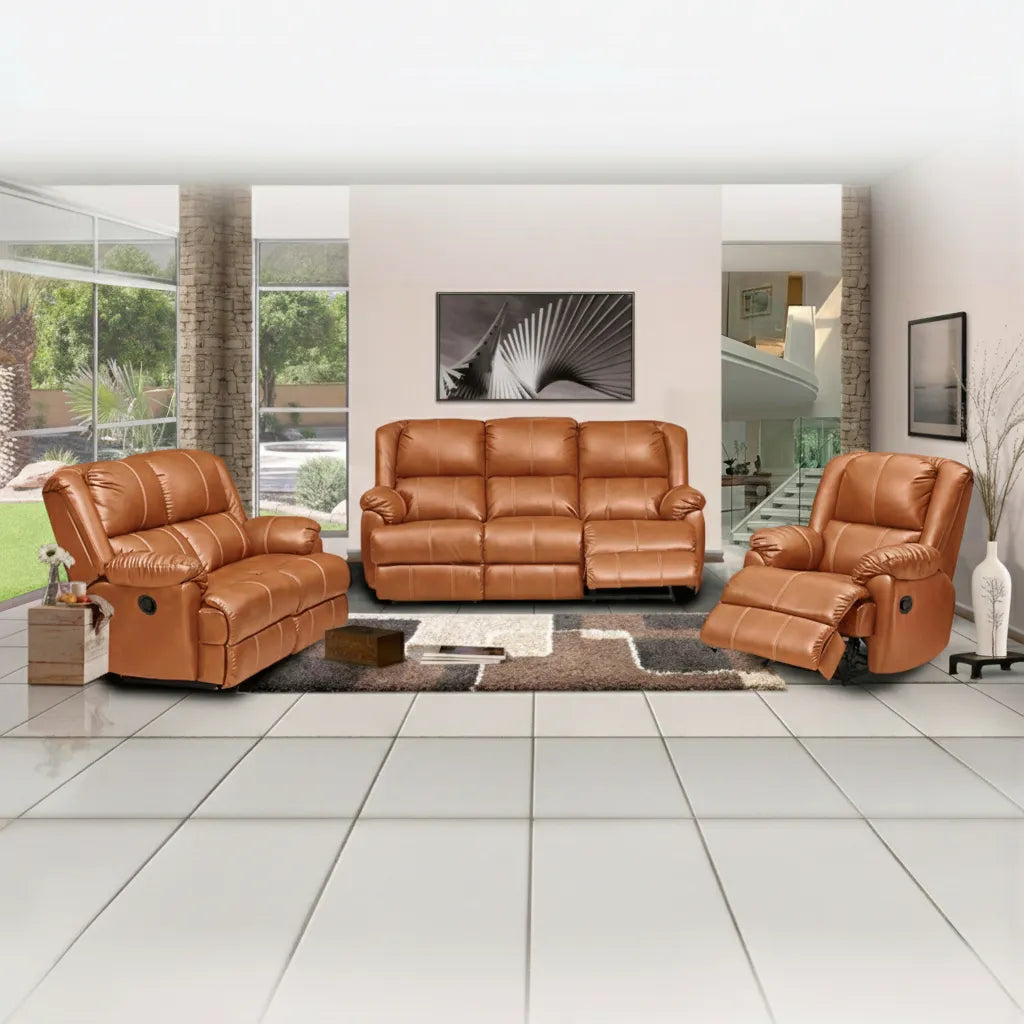 ZEUS 3PCE LOUNGE SUITE ORANGE